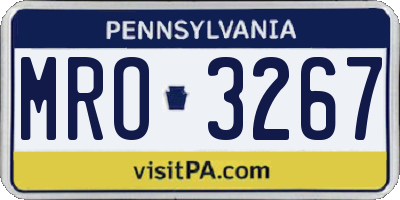 PA license plate MRO3267
