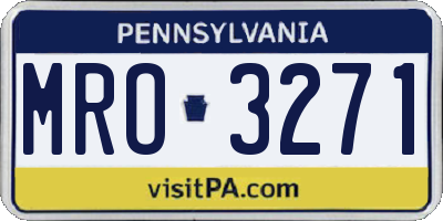 PA license plate MRO3271