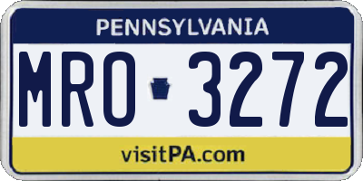 PA license plate MRO3272