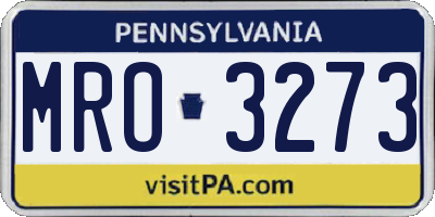 PA license plate MRO3273