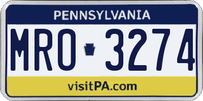PA license plate MRO3274