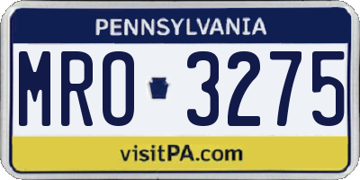 PA license plate MRO3275