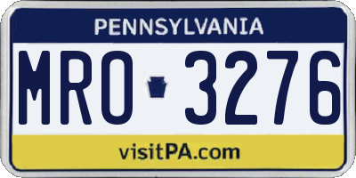 PA license plate MRO3276