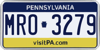 PA license plate MRO3279