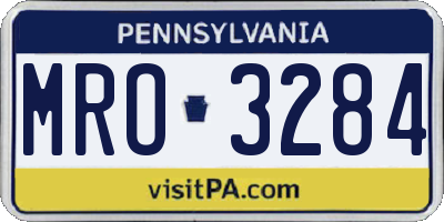 PA license plate MRO3284