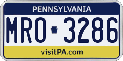 PA license plate MRO3286