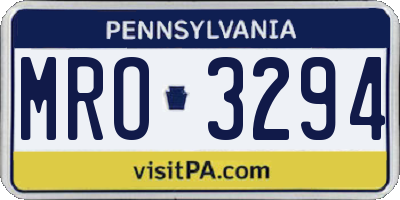 PA license plate MRO3294