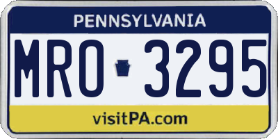 PA license plate MRO3295