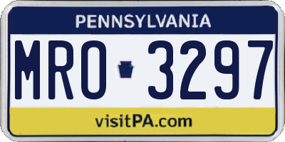 PA license plate MRO3297