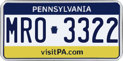 PA license plate MRO3322