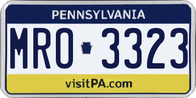 PA license plate MRO3323