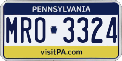 PA license plate MRO3324