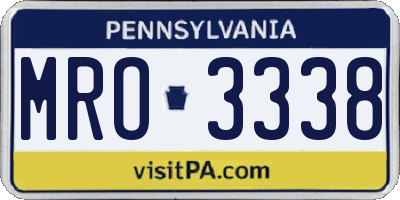 PA license plate MRO3338