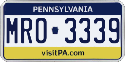 PA license plate MRO3339