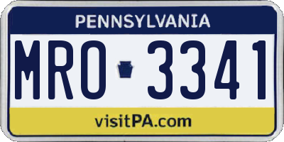 PA license plate MRO3341