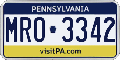 PA license plate MRO3342