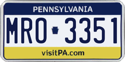 PA license plate MRO3351