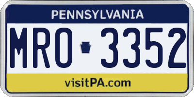 PA license plate MRO3352