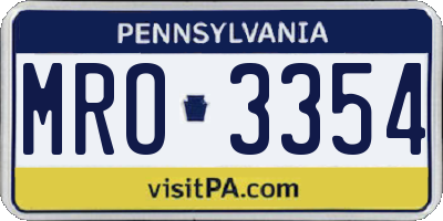 PA license plate MRO3354