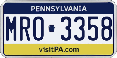 PA license plate MRO3358