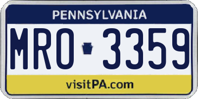 PA license plate MRO3359