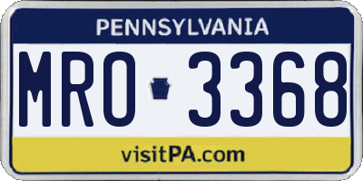 PA license plate MRO3368