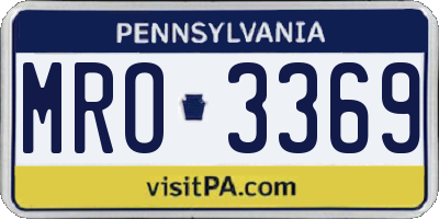 PA license plate MRO3369