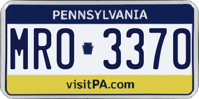 PA license plate MRO3370
