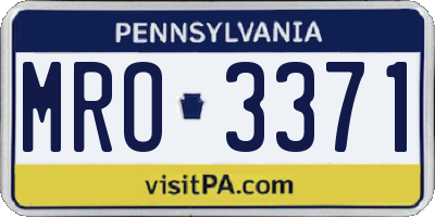 PA license plate MRO3371