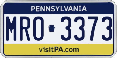 PA license plate MRO3373