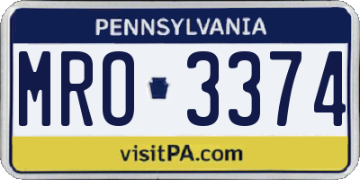 PA license plate MRO3374