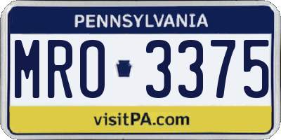 PA license plate MRO3375