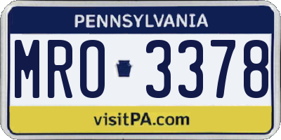 PA license plate MRO3378