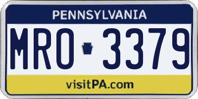 PA license plate MRO3379