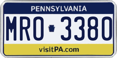 PA license plate MRO3380