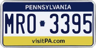 PA license plate MRO3395