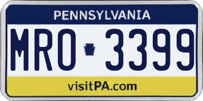 PA license plate MRO3399