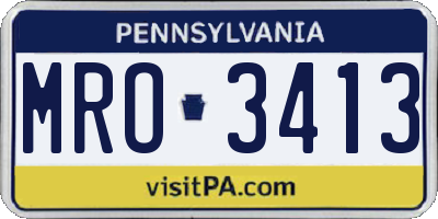 PA license plate MRO3413