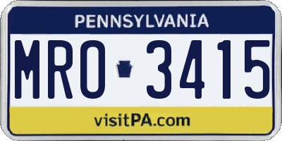 PA license plate MRO3415