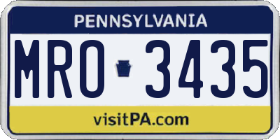 PA license plate MRO3435