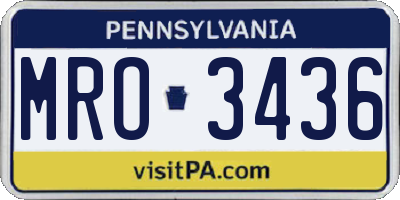 PA license plate MRO3436