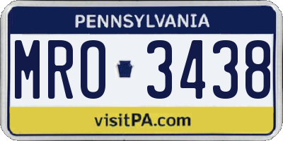 PA license plate MRO3438