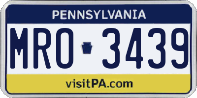 PA license plate MRO3439