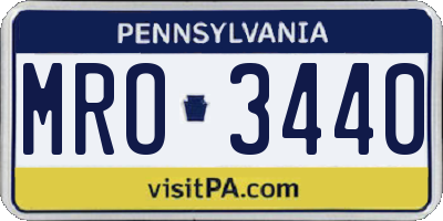 PA license plate MRO3440