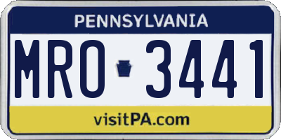 PA license plate MRO3441