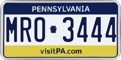 PA license plate MRO3444