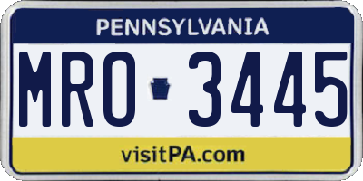 PA license plate MRO3445