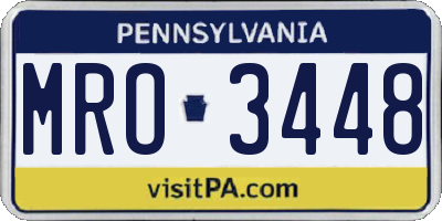 PA license plate MRO3448