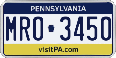 PA license plate MRO3450