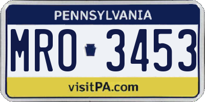 PA license plate MRO3453